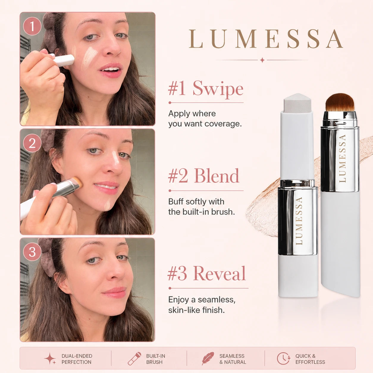 Lumessa Colour-Changing Foundation Stick - Buy 1 Get 1 FREE