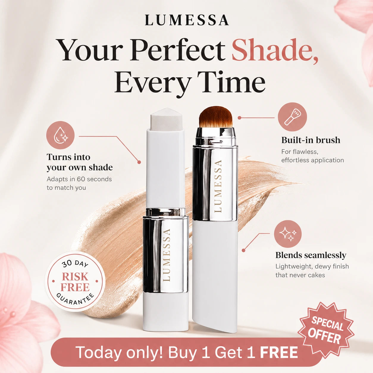Lumessa Colour-Changing Foundation Stick - Buy 1 Get 1 FREE